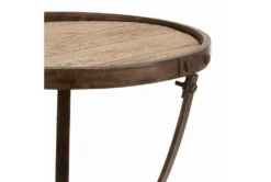 18" Round Metal + Wood Pedestal Accent Table -Living Room Furniture Shop 107371 detail 44