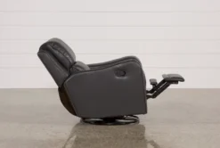 Scorpio Dark Grey Wallaway Swivel Glider Recliner -Living Room Furniture Shop 107893 4