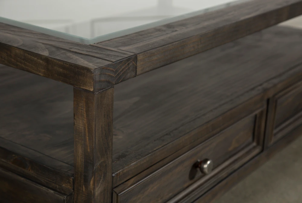 Valencia Glass Storage Coffee Table With Wheels 4 Valencia Glass Storage Coffee Table With Wheels - Image 4