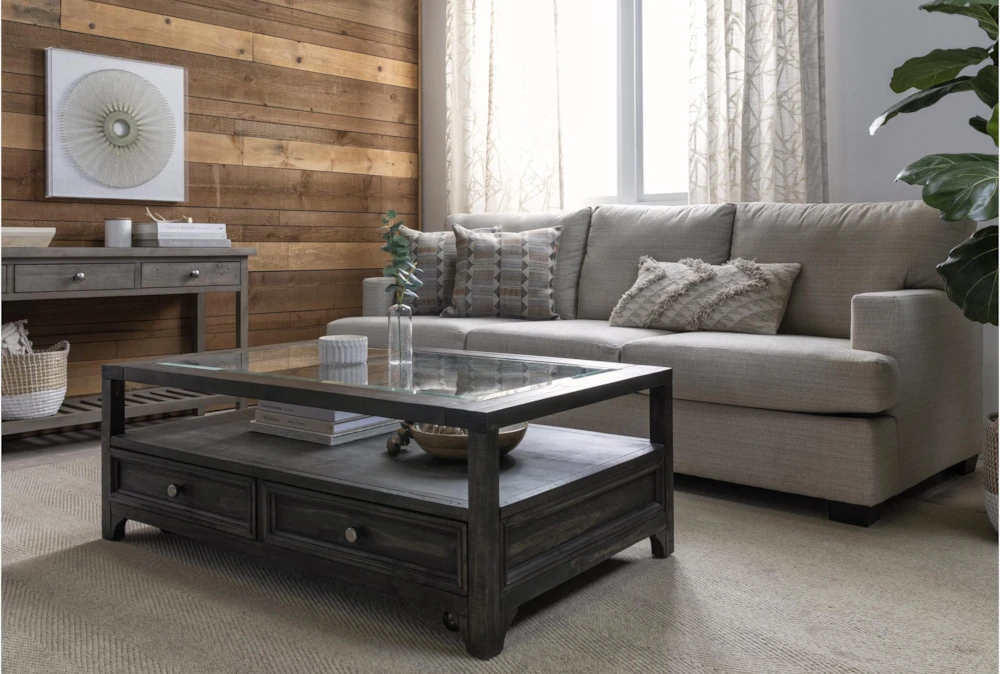 Valencia Glass Storage Coffee Table With Wheels 7 Valencia Glass Storage Coffee Table With Wheels - Image 7