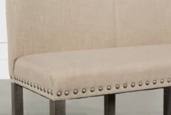 Jaxon Grey 49" Upholstered High Back Bench -Living Room Furniture Shop 202290 grey wood upholstered bench 3