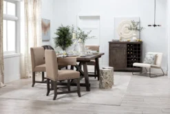 Jaxon Grey 49" Upholstered High Back Bench -Living Room Furniture Shop 202290 grey wood upholstered bench room 08