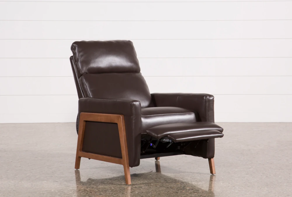 Daniel Chocolate Leather Push Back Recliner 2 Daniel Chocolate Leather Push Back Recliner - Image 2