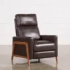 Daniel Chocolate Leather Push Back Recliner