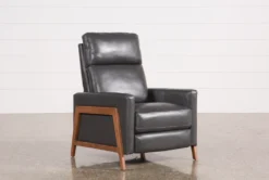 Daniel Smoke Leather Push Back Recliner
