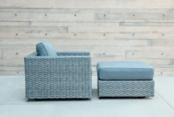 Koro Outdoor Ottoman -Living Room Furniture Shop 217170 grey wicker fabric outdoor ottoman room 09