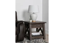 Jaxon Grey End Table -Living Room Furniture Shop 218098 grey wood end table room 09 1