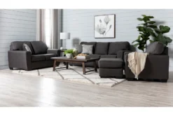 Mcdade Graphite Ottoman -Living Room Furniture Shop 223284 grey fabric ottoman room 07
