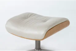 Amala Bone Leather Ottoman -Living Room Furniture Shop 227259 grey leather ottoman detail 40