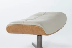 Amala Bone Leather Ottoman -Living Room Furniture Shop 227259 grey leather ottoman detail 41