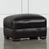 Grandin Blackberry Leather Ottoman