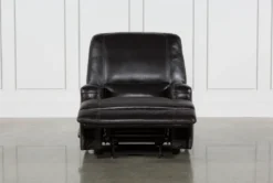 Grandin Blackberry Leather Glider Recliner -Living Room Furniture Shop 228148 black leather recliner 3