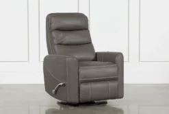 Hercules Grey Swivel Glider Rocker Recliner With Adjustable Headrest