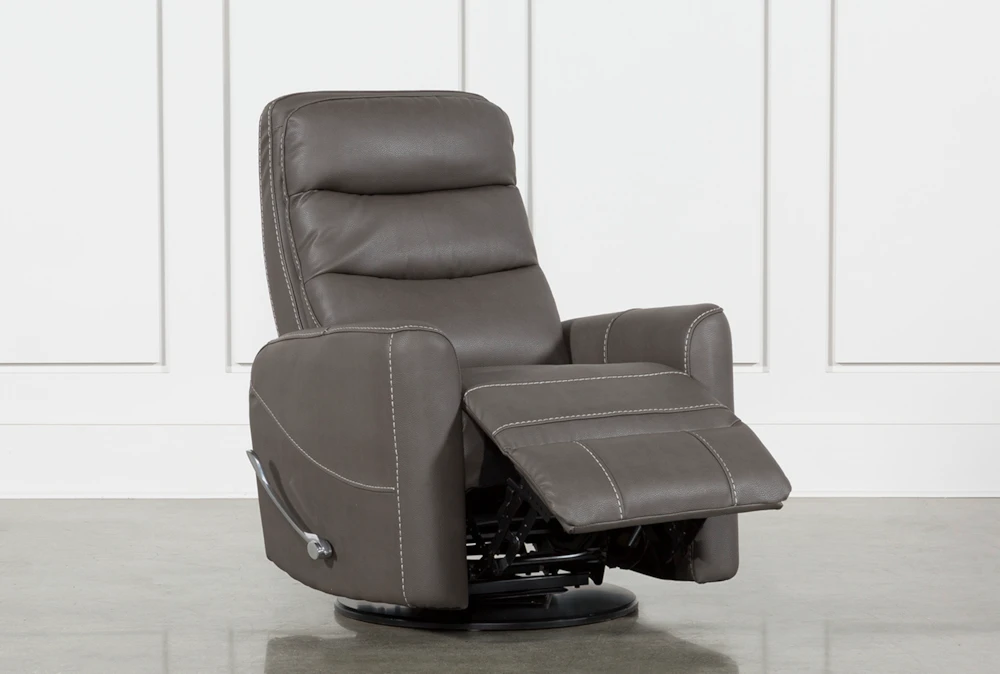 Hercules Grey Swivel Glider Rocker Recliner With Adjustable Headrest 3 Hercules Grey Swivel Glider Rocker Recliner With Adjustable Headrest - Image 3