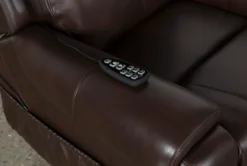 Carl Chocolate Leather Power Lift Recliner With Power Headrest -Living Room Furniture Shop 240962 brown leather power lift recliner 11