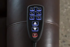 Carl Chocolate Leather Power Lift Recliner With Power Headrest -Living Room Furniture Shop 240962 brown leather power lift recliner 12