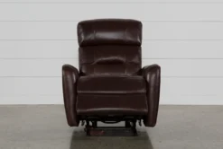 Cici Chocolate Leather Power Rocker Recliner With Power Headrest & USB -Living Room Furniture Shop 240975 brown leather recliner detail 03