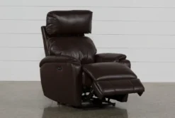Connie Espresso Power Wallaway Recliner With Power Headrest & USB 16 Connie Espresso Power Wallaway Recliner With Power Headrest & USB -Living Room Furniture Shop 240980 brown fabric recliner detail 05