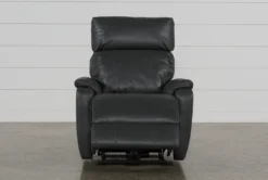 Connie Smoke Power Wallaway Recliner With Power Headrest & USB -Living Room Furniture Shop 240981 grey fabric recliner detail 03