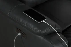 Connie Smoke Power Wallaway Recliner With Power Headrest & USB -Living Room Furniture Shop 240981 grey fabric recliner detail 07