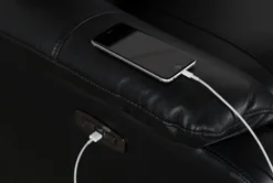 Connie Midnight Power Wallaway Recliner With Power Headrest & USB -Living Room Furniture Shop 240982 black fabric recliner detail 09