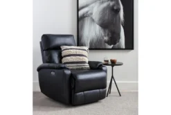 Connie Midnight Power Wallaway Recliner With Power Headrest & USB -Living Room Furniture Shop 240982 black fabric recliner room 31