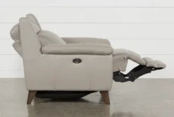 Moana Taupe Leather Power Reclining Chair With USB -Living Room Furniture Shop 242018 beige leather power reclining chair 3