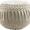 Pouf-Cream Knitted Round