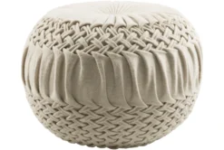 Pouf-Cream Knitted Round