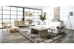 Pouf-Ivory And Khaki Jute & Chenille Square -Living Room Furniture Shop 243484 natural fiber pouf room 35