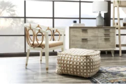 Pouf-Ivory And Khaki Jute & Chenille Square -Living Room Furniture Shop 243484 natural fiber pouf room 36