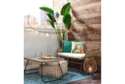 Pouf-Ivory And Khaki Jute & Chenille Square -Living Room Furniture Shop 243484 natural fiber pouf room 44