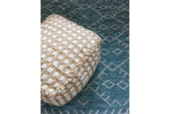 Pouf-Ivory And Khaki Jute & Chenille Square -Living Room Furniture Shop 243484 natural fiber pouf room 45