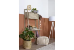 Pouf-Ivory And Khaki Jute & Chenille Square -Living Room Furniture Shop 243484 natural fiber pouf room 52