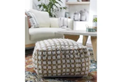 Pouf-Ivory And Khaki Jute & Chenille Square -Living Room Furniture Shop 243484 natural fiber pouf room 54