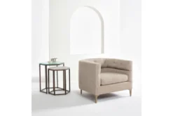 Matteo 38" Arm Chair By Nate Berkus + Jeremiah Brent -Living Room Furniture Shop 243564 natural fabric arm chair room 09