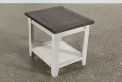 Dixon End Table -Living Room Furniture Shop 243742 white wood end table detail 03