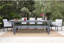 Ravelo Outdoor Dining Bench 20 Ravelo Outdoor Dining Bench -Living Room Furniture Shop 243970 grey metal dining bench room 44