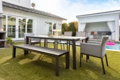 Ravelo Outdoor Dining Bench 24 Ravelo Outdoor Dining Bench -Living Room Furniture Shop 243970 grey metal outdoor dining bench room 07