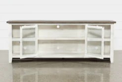 Dixon White 84" TV Stand With Glass Doors -Living Room Furniture Shop 244783 white wood 84 inch tv stand 3