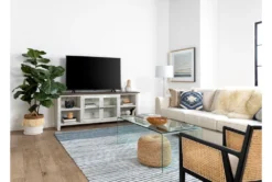 Dixon White 84" TV Stand With Glass Doors -Living Room Furniture Shop 244783 white wood media console room 41