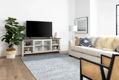 Dixon White 84" TV Stand With Glass Doors -Living Room Furniture Shop 244783 white wood tv stand room 15