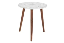 19" Two Tone Round Carved Wood Accent Table -Living Room Furniture Shop 245755 white mdf accent table material 76