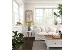 19" Two Tone Round Carved Wood Accent Table -Living Room Furniture Shop 245755 white mdf accent table room 93