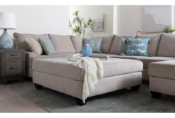 Harper II Microfiber 52" Birch Square Cocktail Ottoman -Living Room Furniture Shop 246655 natural fabric cocktail ottoman room 10