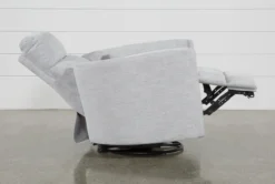 Rayna Dove Power Swivel Glider Recliner -Living Room Furniture Shop 247517 grey fabric swivel glider recline 04