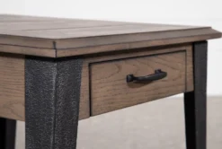 Butler End Table -Living Room Furniture Shop 247685 brown wood end table detail 04