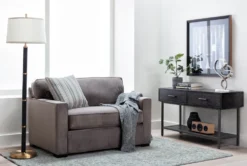 Silas III Memory Foam 54" Velvet Twin Sleeper -Living Room Furniture Shop 248403 grey fabric sofa sleeper room 20 1