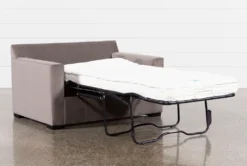 Silas III Memory Foam 54" Velvet Twin Sleeper -Living Room Furniture Shop 248403 grey fabric sofa sleeper sleeper 14 1