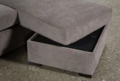 Taren II Reversible 93" Sofa/Chaise Sleeper With Storage Ottoman -Living Room Furniture Shop 248436 brown fabric sleeper feature 05